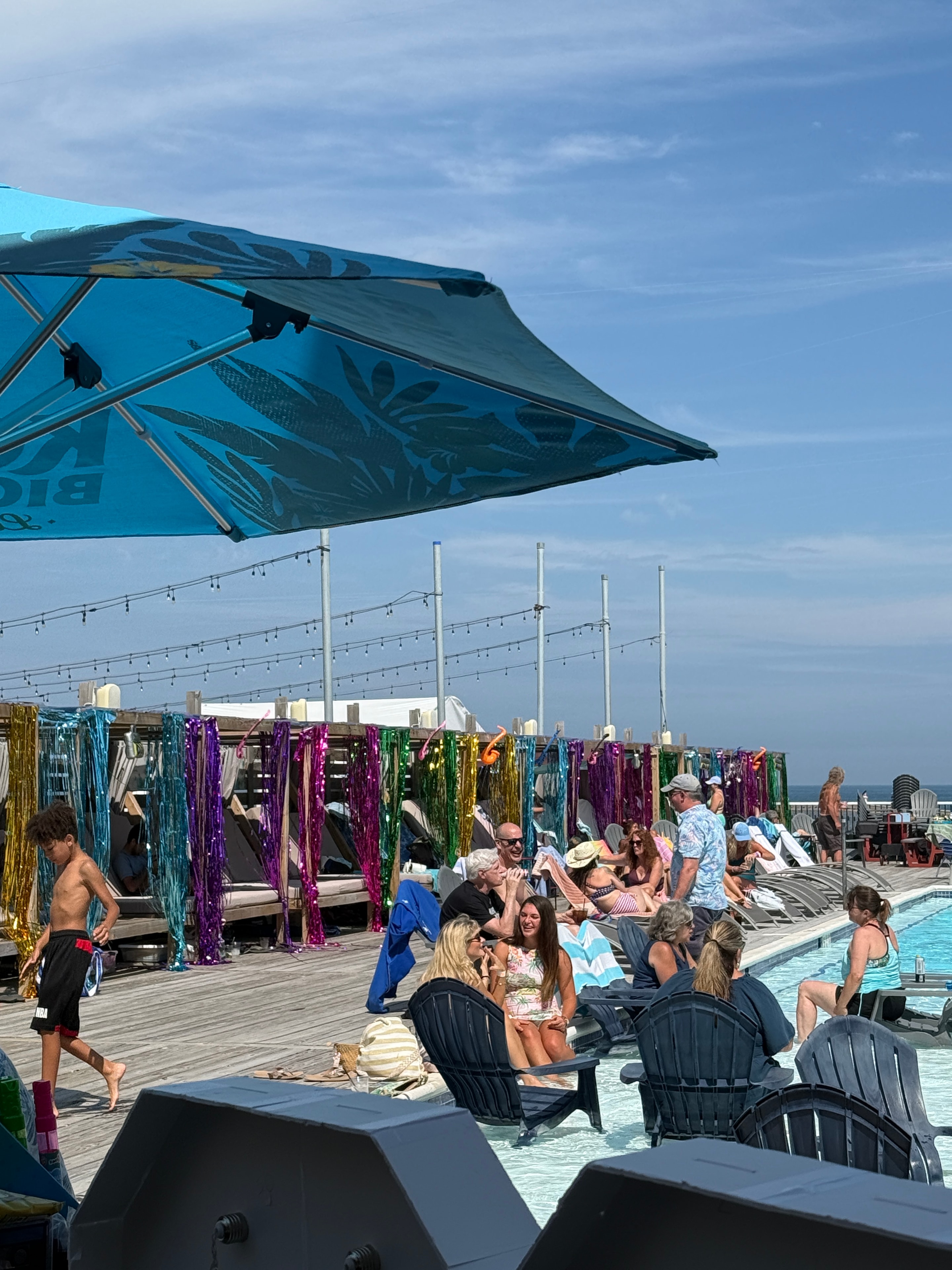 Boardwalk party with colorful decorations