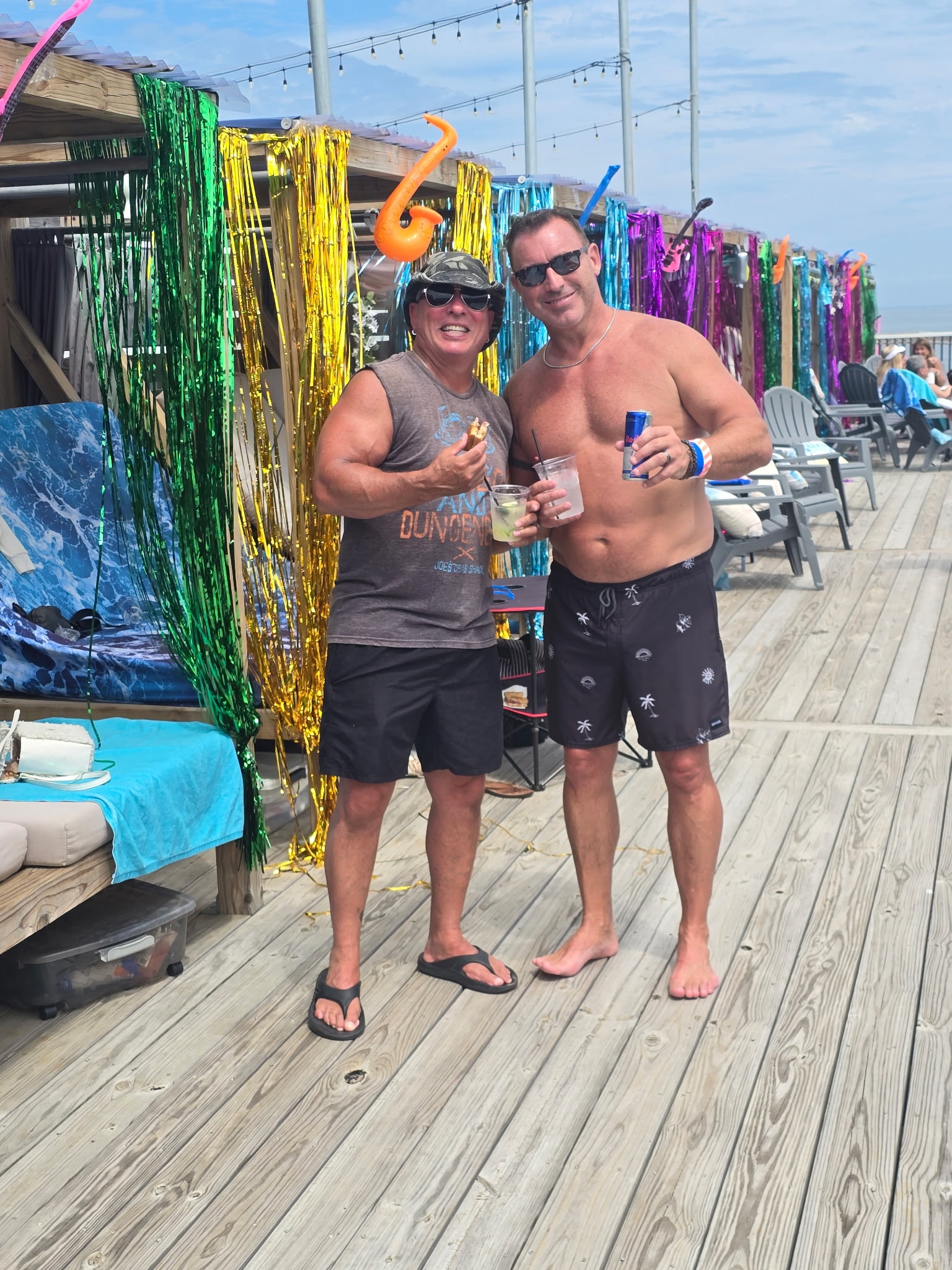 Friends celebrating at a cabana event