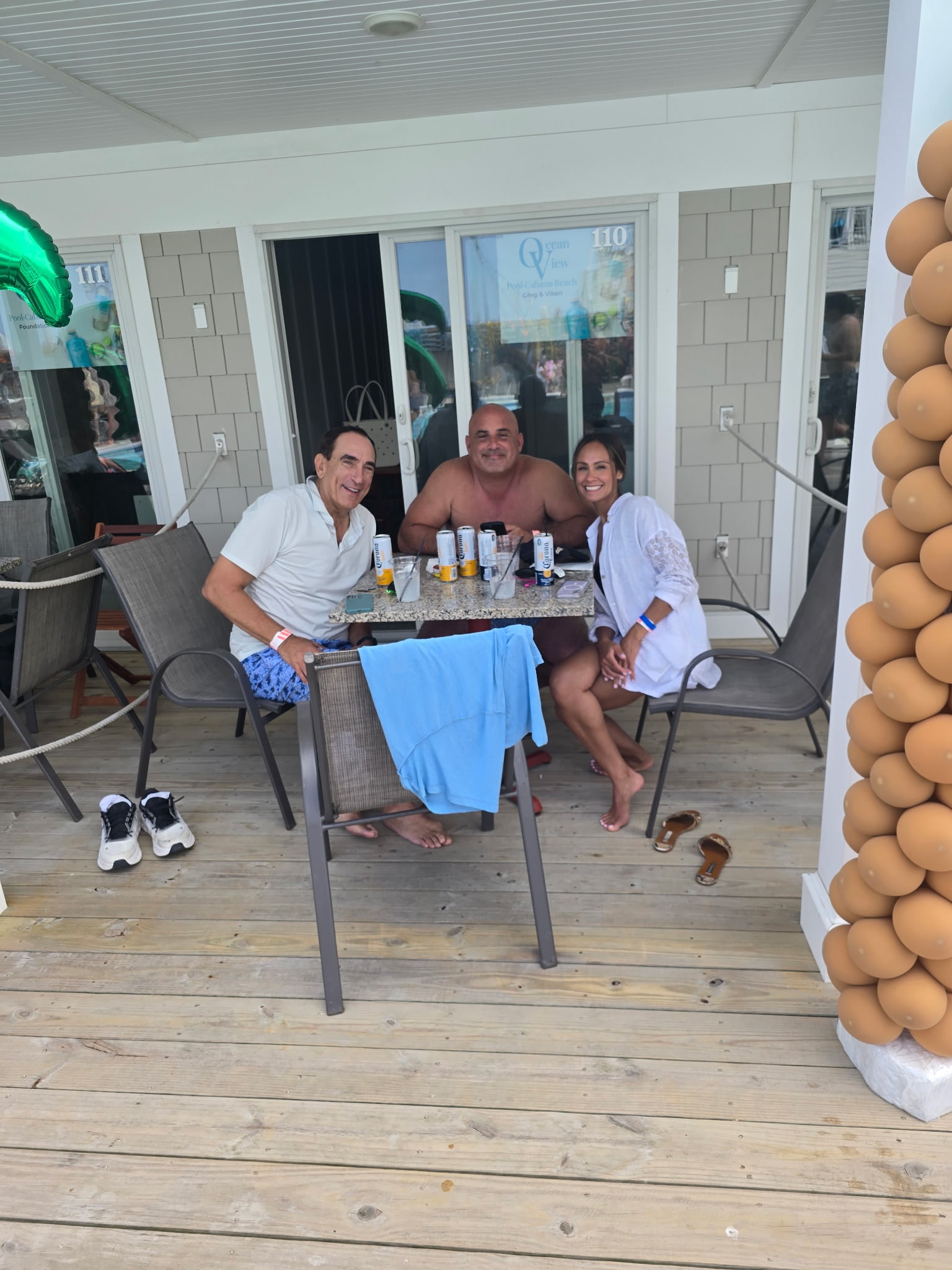 Group enjoying the cabana deck